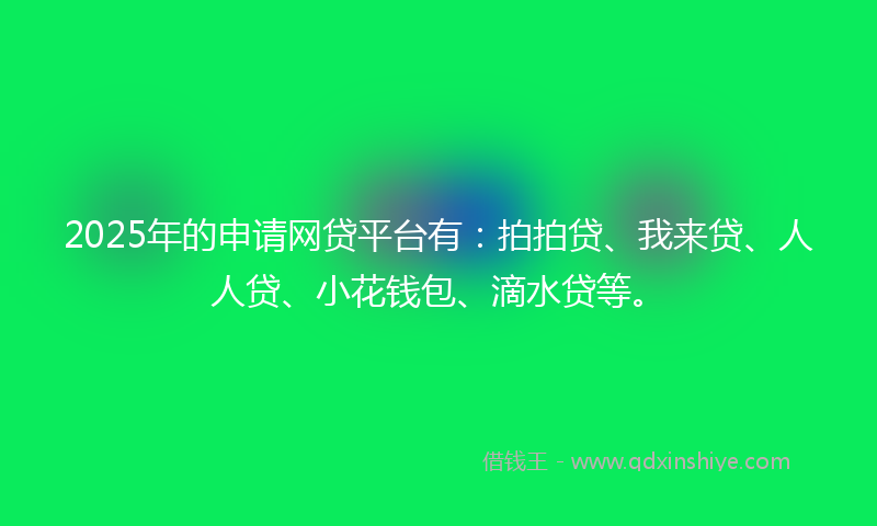 2025年的申请网贷平台有：拍拍贷、我来贷、人人贷、小花钱包、滴水贷等。
