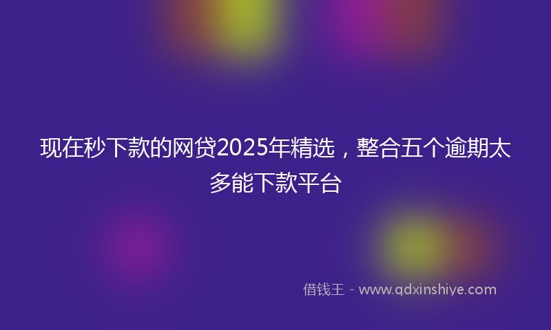 现在秒下款的网贷2025年精选，整合五个逾期太多能下款平台