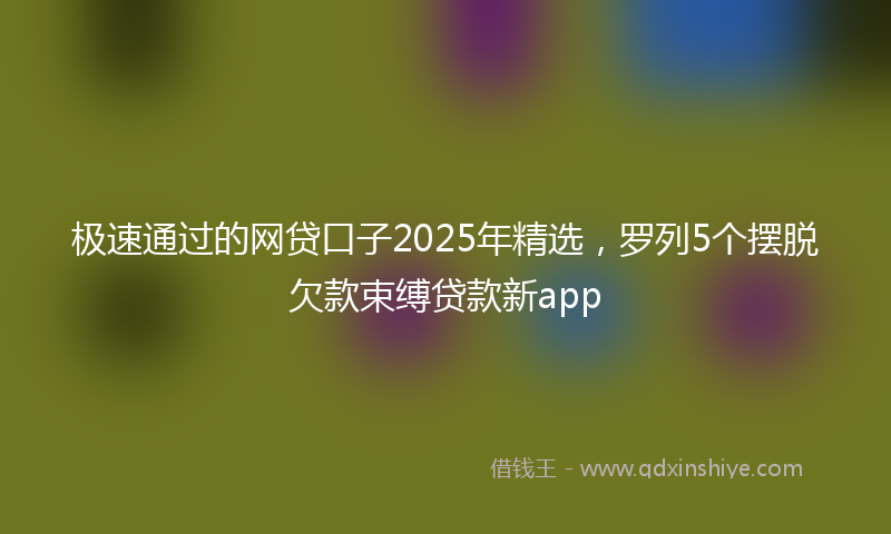 极速通过的网贷口子2025年精选，罗列5个摆脱欠款束缚贷款新app