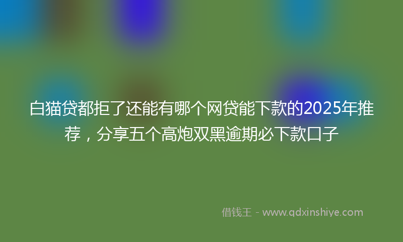 白猫贷都拒了还能有哪个网贷能下款的2025年推荐，分享五个高炮双黑逾期必下款口子