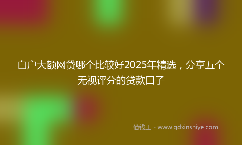 白户大额网贷哪个比较好2025年精选,分享五个无视评分的贷款口子