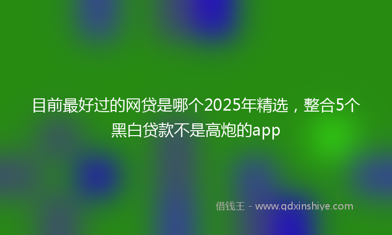 目前最好过的网贷是哪个2025年精选，整合5个黑白贷款不是高炮的app