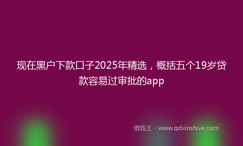 现在黑户下款口子2025年精选，概括五个19岁贷款容易过审批的app