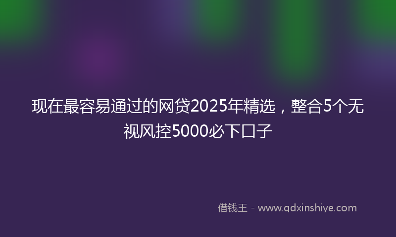 现在最容易通过的网贷2025年精选，整合5个无视风控5000必下口子