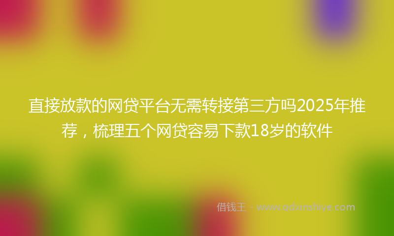 直接放款的网贷平台无需转接第三方吗2025年推荐，梳理五个网贷容易下款18岁的软件