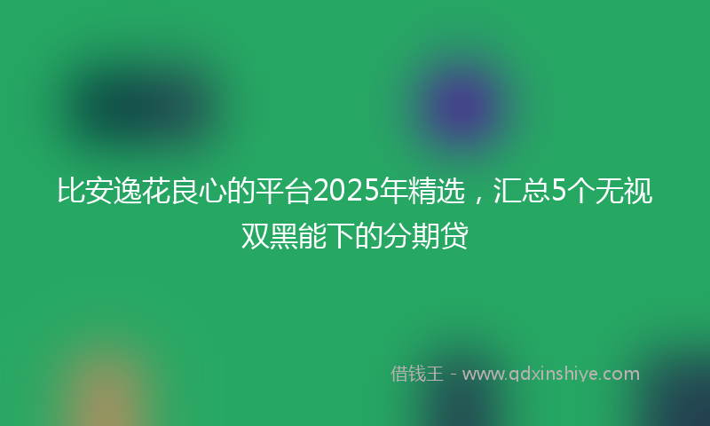 比安逸花良心的平台2025年精选，汇总5个无视双黑能下的分期贷