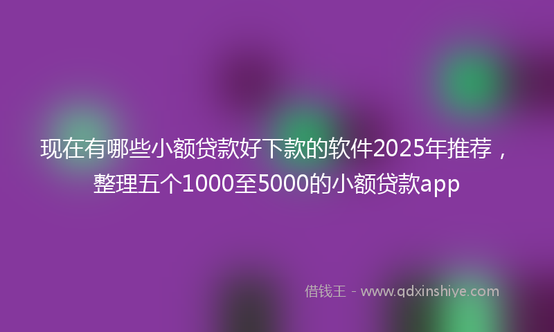 现在有哪些小额贷款好下款的软件2025年推荐，整理五个1000至5000的小额贷款app