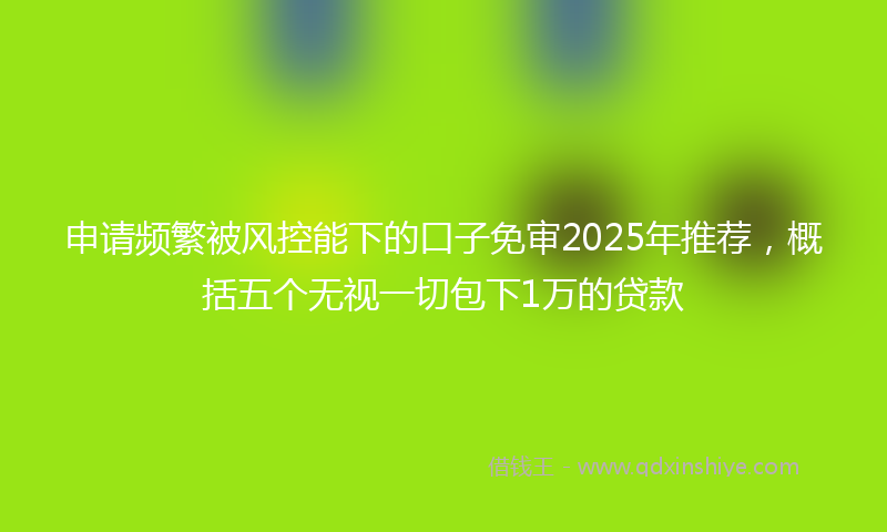 申请频繁被风控能下的口子免审2025年推荐，概括五个无视一切包下1万的贷款