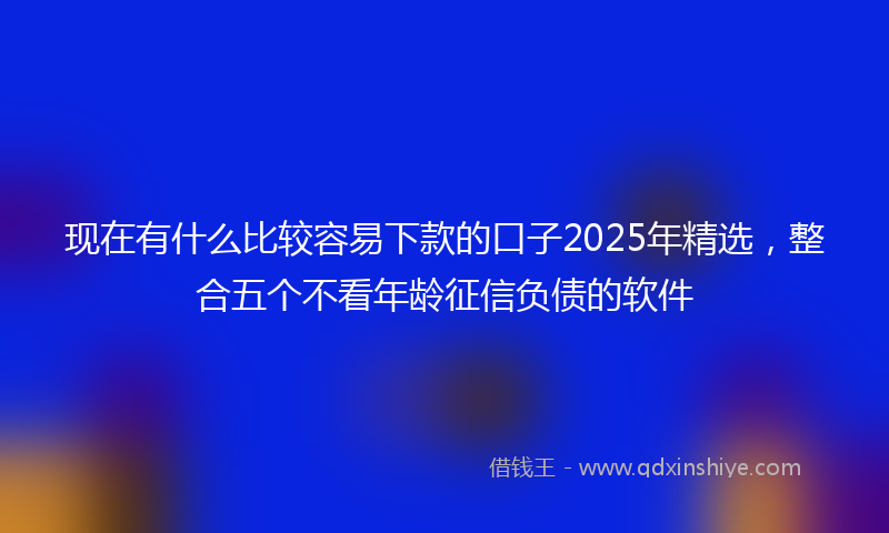 现在有什么比较容易下款的口子2025年精选，整合五个不看年龄征信负债的软件