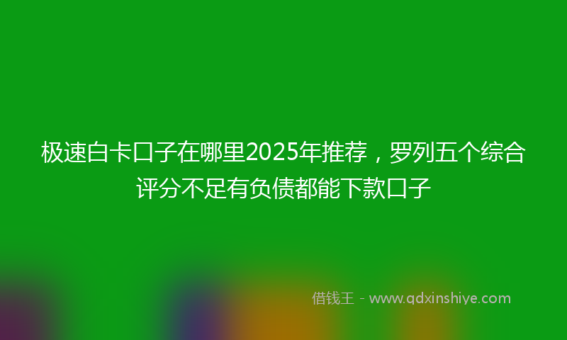 极速白卡口子在哪里2025年推荐，罗列五个综合评分不足有负债都能下款口子