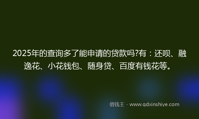 2025年的查询多了能申请的贷款吗?有：还呗、融逸花、小花钱包、随身贷、百度有钱花等。