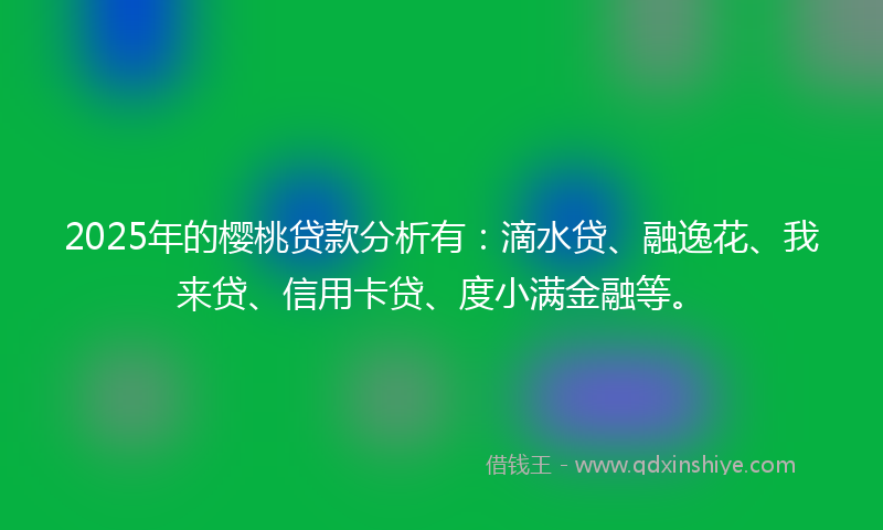 2025年的樱桃贷款分析有：滴水贷、融逸花、我来贷、信用卡贷、度小满金融等。