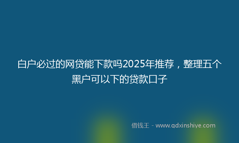 白户必过的网贷能下款吗2025年推荐，整理五个黑户可以下的贷款口子