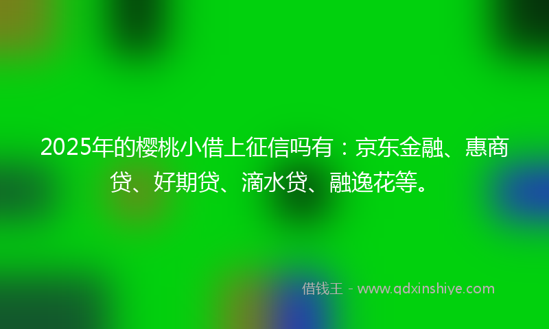 2025年的樱桃小借上征信吗有：京东金融、惠商贷、好期贷、滴水贷、融逸花等。
