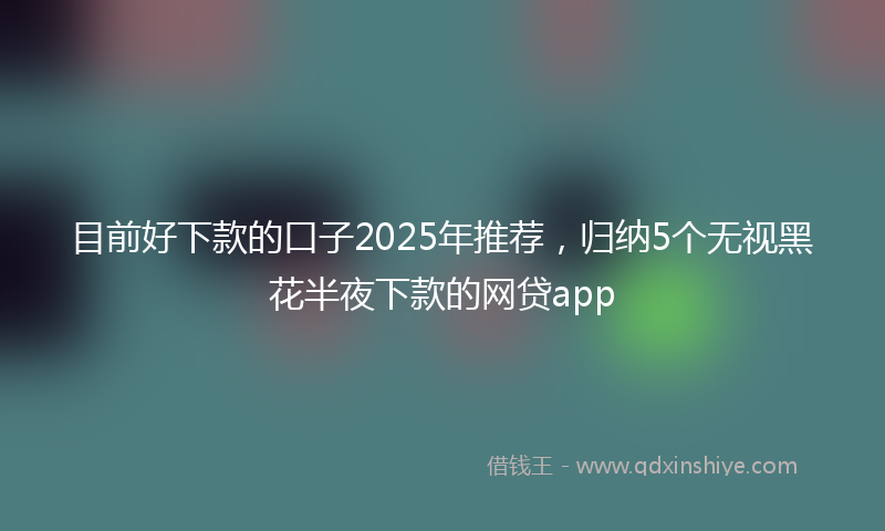 目前好下款的口子2025年推荐，归纳5个无视黑花半夜下款的网贷app
