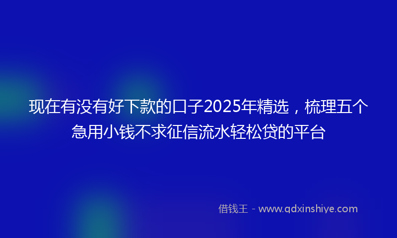 现在有没有好下款的口子2025年精选，梳理五个急用小钱不求征信流水轻松贷的平台