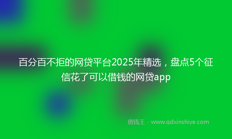 百分百不拒的网贷平台2025年精选，盘点5个征信花了可以借钱的网贷app