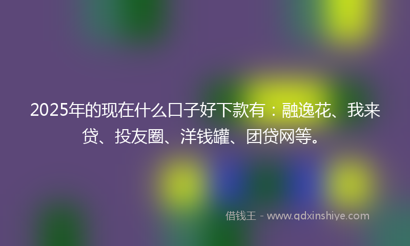 2025年的现在什么口子好下款有：融逸花、我来贷、投友圈、洋钱罐、团贷网等。