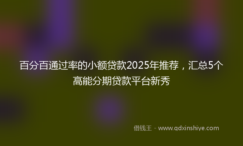 百分百通过率的小额贷款2025年推荐，汇总5个高能分期贷款平台新秀