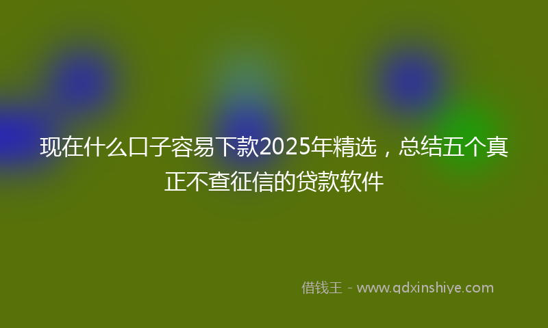 现在什么口子容易下款2025年精选，总结五个真正不查征信的贷款软件