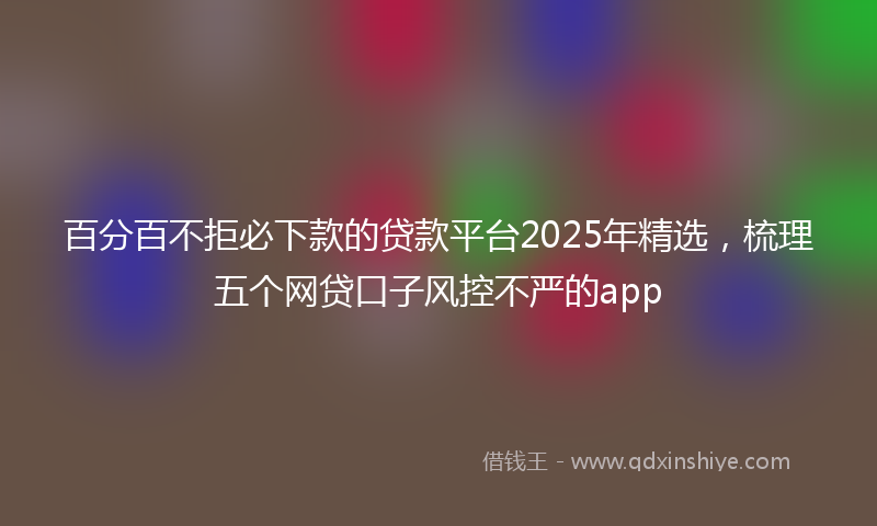 百分百不拒必下款的贷款平台2025年精选，梳理五个网贷口子风控不严的app