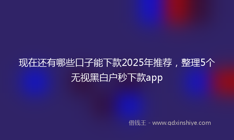 现在还有哪些口子能下款2025年推荐，整理5个无视黑白户秒下款app