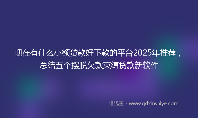现在有什么小额贷款好下款的平台2025年推荐，总结五个摆脱欠款束缚贷款新软件