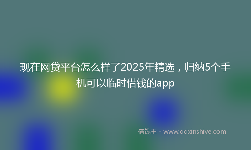 现在网贷平台怎么样了2025年精选，归纳5个手机可以临时借钱的app