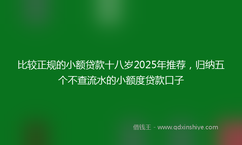 比较正规的小额贷款十八岁2025年推荐，归纳五个不查流水的小额度贷款口子