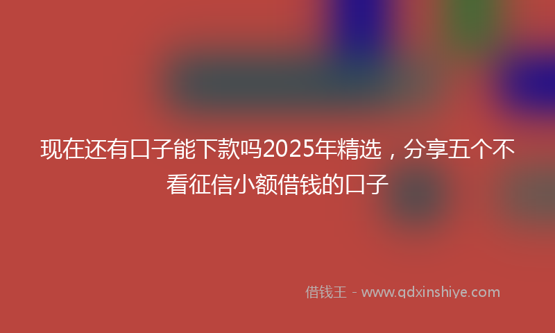 现在还有口子能下款吗2025年精选，分享五个不看征信小额借钱的口子