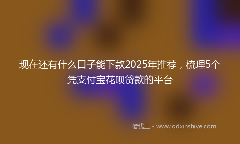 现在还有什么口子能下款2025年推荐,梳理5个凭支付宝花呗贷款的平台