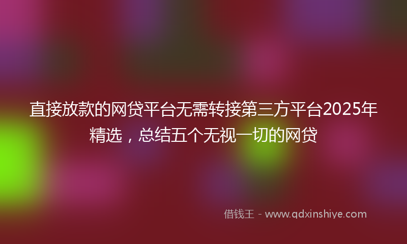 直接放款的网贷平台无需转接第三方平台2025年精选，总结五个无视一切的网贷