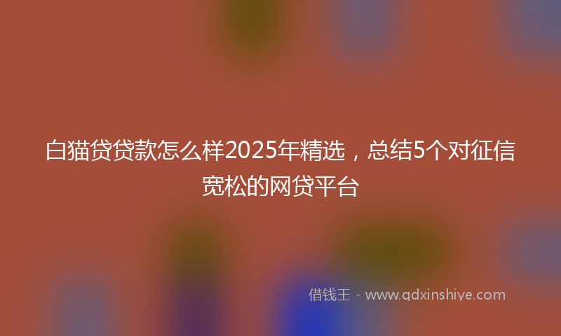 白猫贷贷款怎么样2025年精选，总结5个对征信宽松的网贷平台