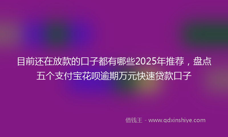 目前还在放款的口子都有哪些2025年推荐，盘点五个支付宝花呗逾期万元快速贷款口子