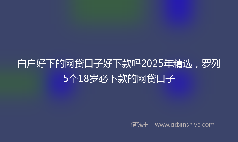 白户好下的网贷口子好下款吗2025年精选，罗列5个18岁必下款的网贷口子