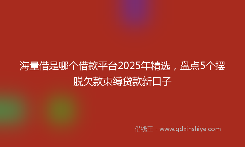 海量借是哪个借款平台2025年精选，盘点5个摆脱欠款束缚贷款新口子