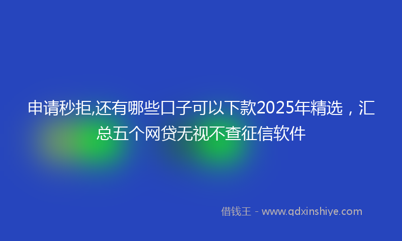 申请秒拒,还有哪些口子可以下款2025年精选，汇总五个网贷无视不查征信软件