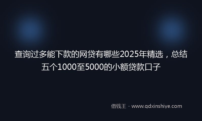 查询过多能下款的网贷有哪些2025年精选,总结五个1000至5000的小额贷款口子
