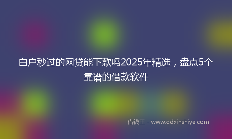 白户秒过的网贷能下款吗2025年精选，盘点5个靠谱的借款软件