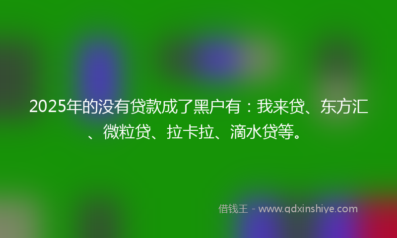 2025年的没有贷款成了黑户有：我来贷、东方汇、微粒贷、拉卡拉、滴水贷等。