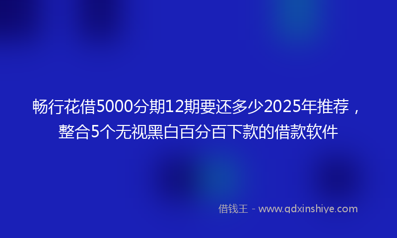 畅行花借5000分期12期要还多少2025年推荐，整合5个无视黑白百分百下款的借款软件
