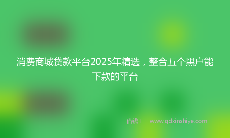 消费商城贷款平台2025年精选，整合五个黑户能下款的平台