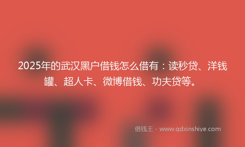 2025年的武汉黑户借钱怎么借有：读秒贷、洋钱罐、超人卡、微博借钱、功夫贷等。