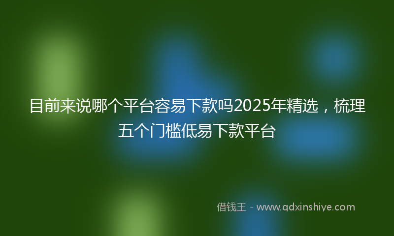 目前来说哪个平台容易下款吗2025年精选，梳理五个门槛低易下款平台