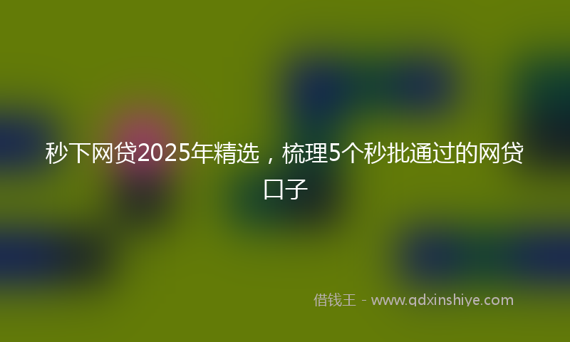 秒下网贷2025年精选，梳理5个秒批通过的网贷口子