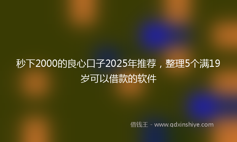 秒下2000的良心口子2025年推荐，整理5个满19岁可以借款的软件