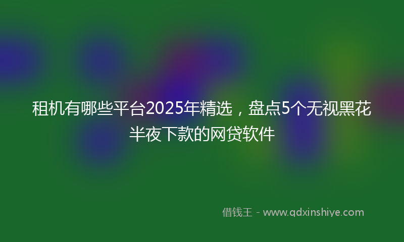 租机有哪些平台2025年精选，盘点5个无视黑花半夜下款的网贷软件