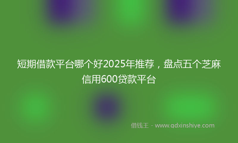 短期借款平台哪个好2025年推荐，盘点五个芝麻信用600贷款平台