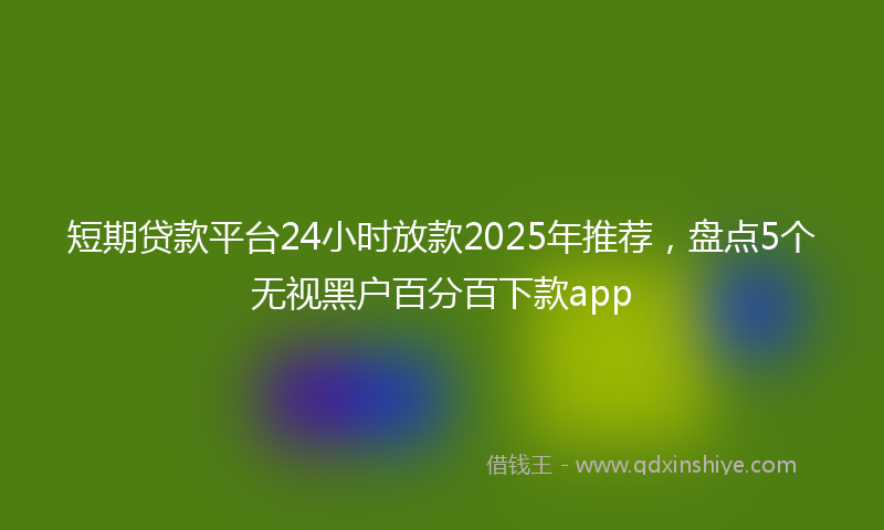 短期贷款平台24小时放款2025年推荐，盘点5个无视黑户百分百下款app