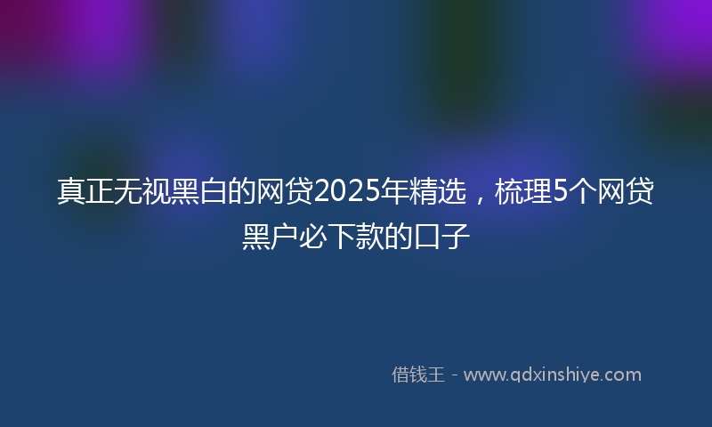 真正无视黑白的网贷2025年精选，梳理5个网贷黑户必下款的口子